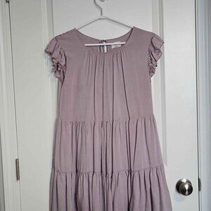 WILFRED light lilac purple ruffle dress, womens